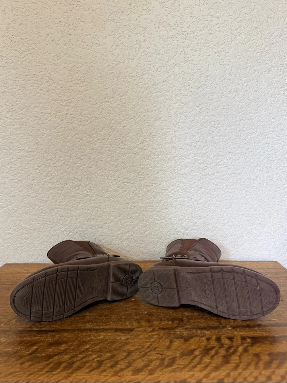 Stride Rite Lizz Girls Brown Leather Mid-Calf Buckle Boots